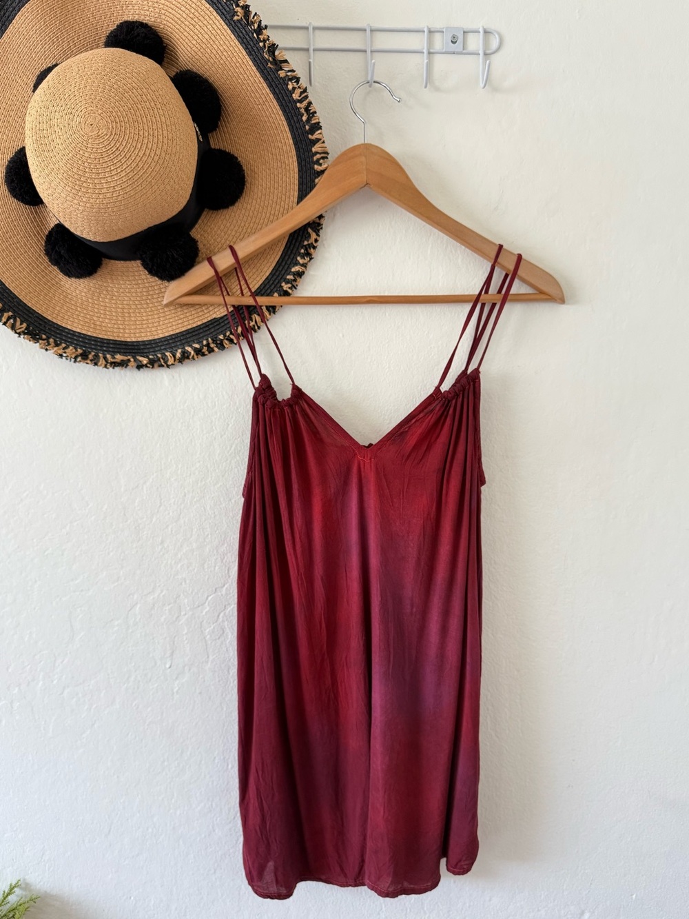 Acacia Swimwear Red Tie Dye Strappy Tank Top Cami XS Beachy Vacation - Picture 5 of 15
